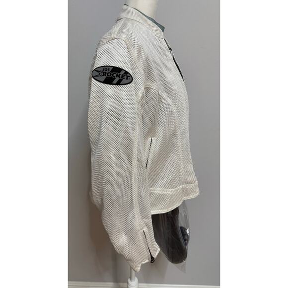Joe Rockets Womens Motorcycle Racing L Mesh Velocity Jacket Pads White Gray New - Picture 4 of 12